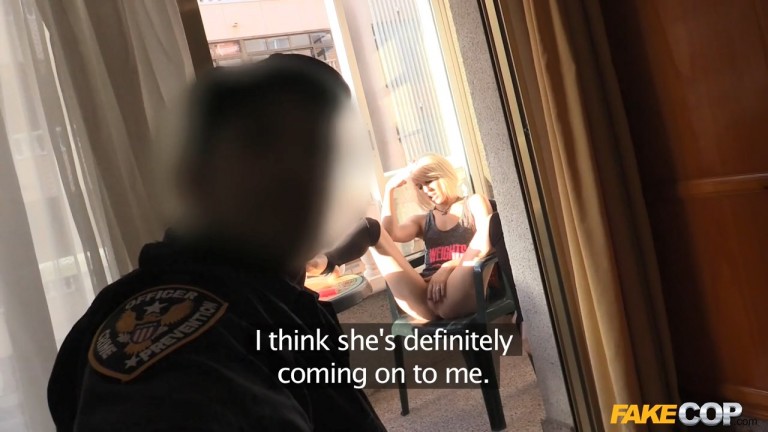Blonde Exhibitionist Fucked by Cop